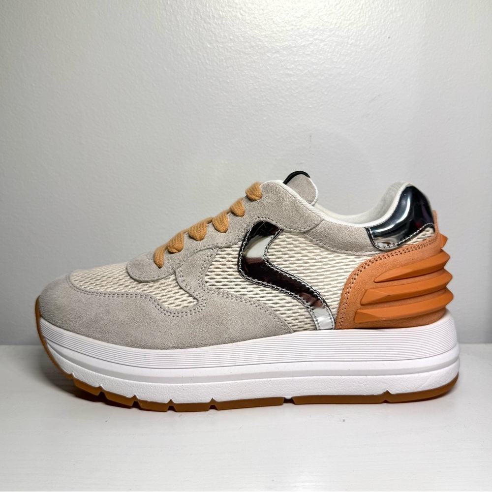 Voile Blanche Maran Power Mesh Sneakers in Grey and Orange size 37, brand new